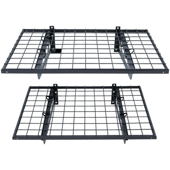 STAWAY Heavy Duty Garage Shelving - 2 Pack Wall Mounted Shelves, 3x2 ft, 500 lbs Capacity, Perfect for Garage Organization with Hooks & Cable Ties