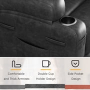 Furmax Electric Power Lift Leathaire Recliner Chair with Massage for Bedroom, Black