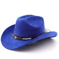 thumbnail image 2 of TIANZEN Western Cowboy Hat With Curved Brim For And Outdoor Adventure Travel Riding Mens Fedora Hats round, 2 of 4