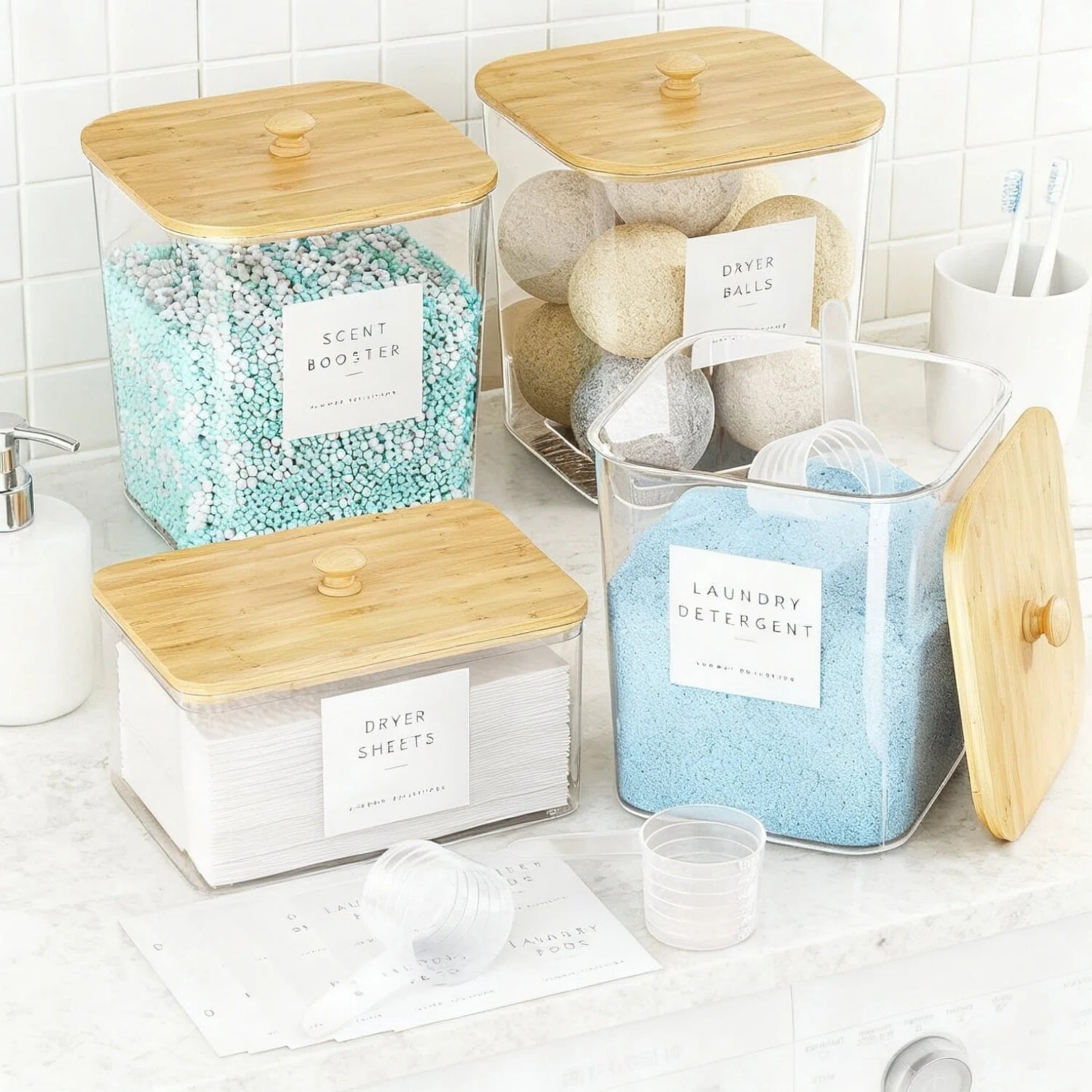 Mainstays 1.5 Bushel Flexible Plastic Laundry Hamper, Clear, Set