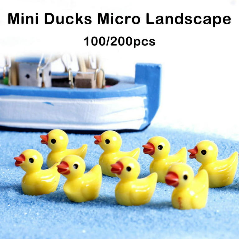 100 Pcs Resin Micro Landscape Mini Garden Figurine Tiny Ducks Figures