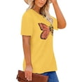 thumbnail image 2 of XCHQRTI Butterfly Graphic Plus T-Shirts Women Graphic Casual Shirt Floral Short Sleeve Tee, 2 of 7
