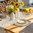 thumbnail image 4 of Pink Flowers Round 13 Inch Placemats Set of 8, Green Country Botanical Floral Leaves HeatResistant Non Slip Place Mats for Dining Table, Wipeable Braided Kitchen Table Mats for Housewarming, 4 of 9