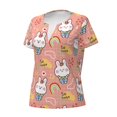thumbnail image 2 of Naloa Rabbit So Cute Print T-Shirts Short Sleeve V Neck Tees for Women Fashion Tops Trendy Lightweight Soft Casual Summer Outfits Clothes, 2 of 5