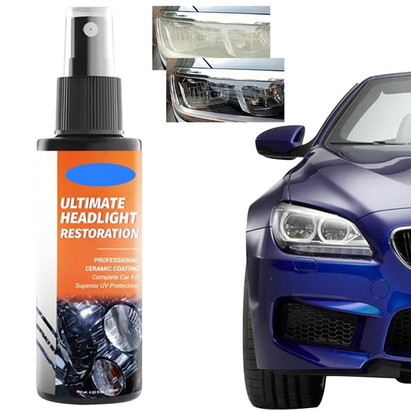 120ml Headlight Restoration Kit, Liquid Sealer with Yellow Stain Remover for Car Truck, UV Protective Polymer Coating for Cloudy Oxidized Headlights, Wipe On Lens Restorer for Vehicles, by Preplabs