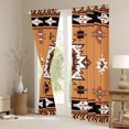 thumbnail image 3 of Homewish Rustic Western Aztec Black Out Curtains,Ancient Boho Tribal Curtains Pack of 2 (42x63 Each),Brown Beige Black Bedroom Curtains For Men Women,Breathable Home Decor, 3 of 6