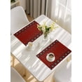 thumbnail image 5 of Red Boho Placemats Set of 4, Vintage Ethnic Tribe Abstract Art Retro Placemats for Dining Table, Place Mats for Kitchen Tabletop, Waterproof Wipeable Dining Table Mats Set, 5 of 9