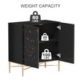 thumbnail image 4 of Clihome 2 Door Vintage Wood Media Storage Accent Cabinet Black, 4 of 5