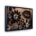 thumbnail image 3 of Designart 'Woman Lips With Golden Jewelry' Modern Framed Canvas Wall Art Print, 3 of 5