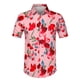 thumbnail image 1 of Lars Amadeus Camisa hawaiana de playa con botones y mangas cortas con estampado floral de verano para hombre Rosado rojo XL Unique Bargains Camisa, 1 of 6