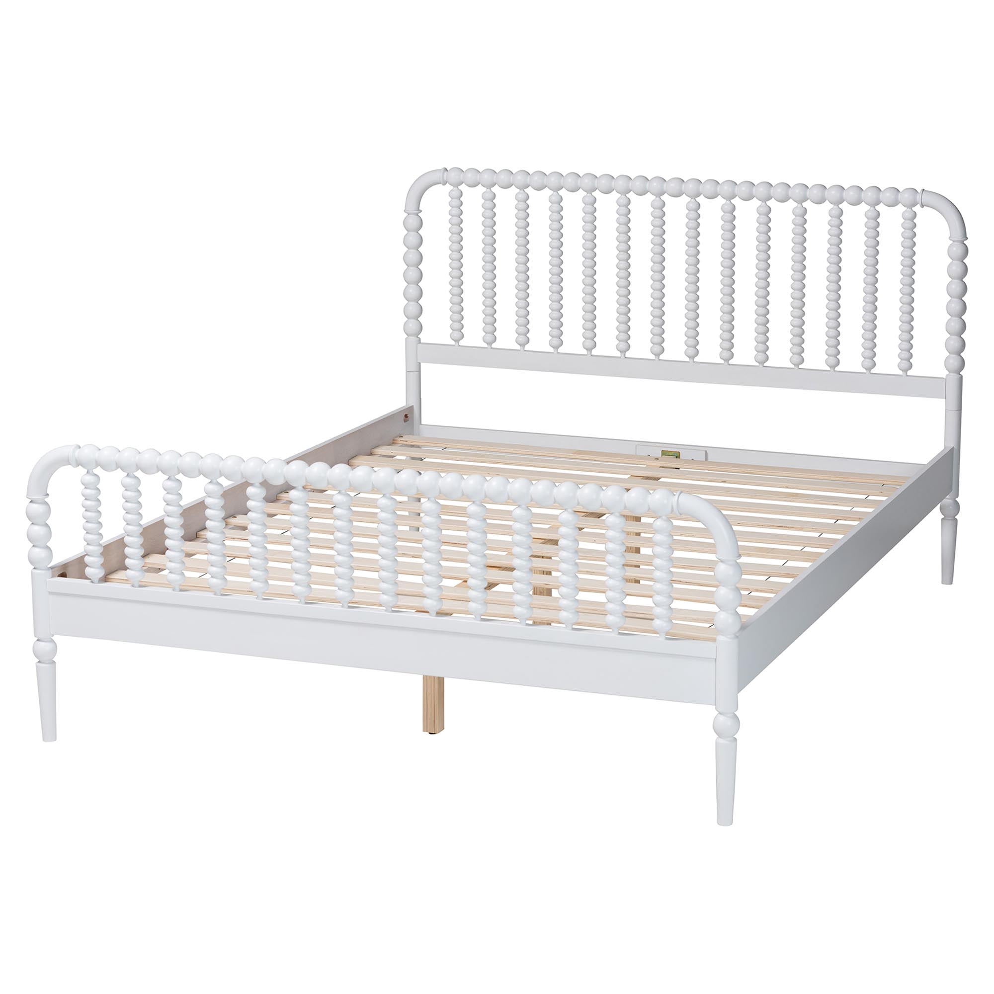 Baxton Studio Lucera Mid-Century Platform Bed, Queen, White