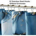 thumbnail image 4 of Blue Gold Marble Shower Curtain Set, Abstract Marbled Shower Curtains for Bathroom Décor with 12 Metal Hooks, Luxury Modern Waterproof Bath Accessories, 72 x 72, 4 of 6