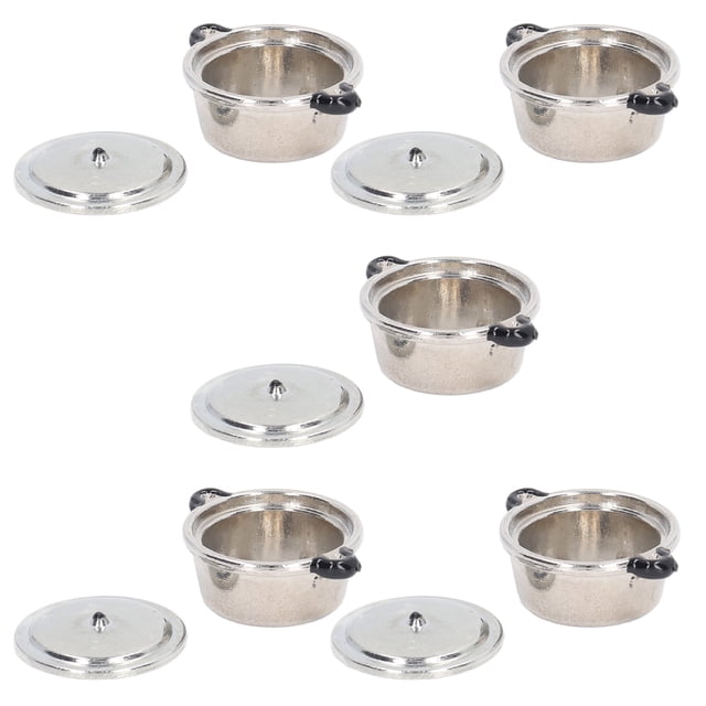 Decoración de casa de muñecas, 5 juegos de mini olla de sopa, mini utensilios de cocina, accesorio para casa de muñecas, ultra sensible