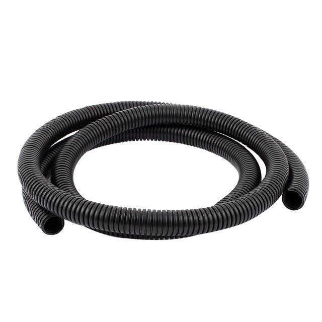 Tubo corrugado de plástico de 1.6 M 15 x 18 mm para jardín, fábrica, oficina negro