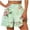 Green, variant on LEBONYARD Pull on Shorts for Women,Women's Shorts with a Modern Design,Women's Summer Solid Color High Waisted Shorts with Floral Pleated Hem Casual Shorts Black S