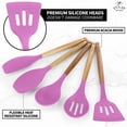 thumbnail image 3 of Zulay Kitchen Non-Stick Cooking Utensils Set with Authentic Acacia Wood Handles – 5-Piece Durable & Stylish Silicone Kitchen Utensils Set – Heat Resistant to 464°F, 3 of 9