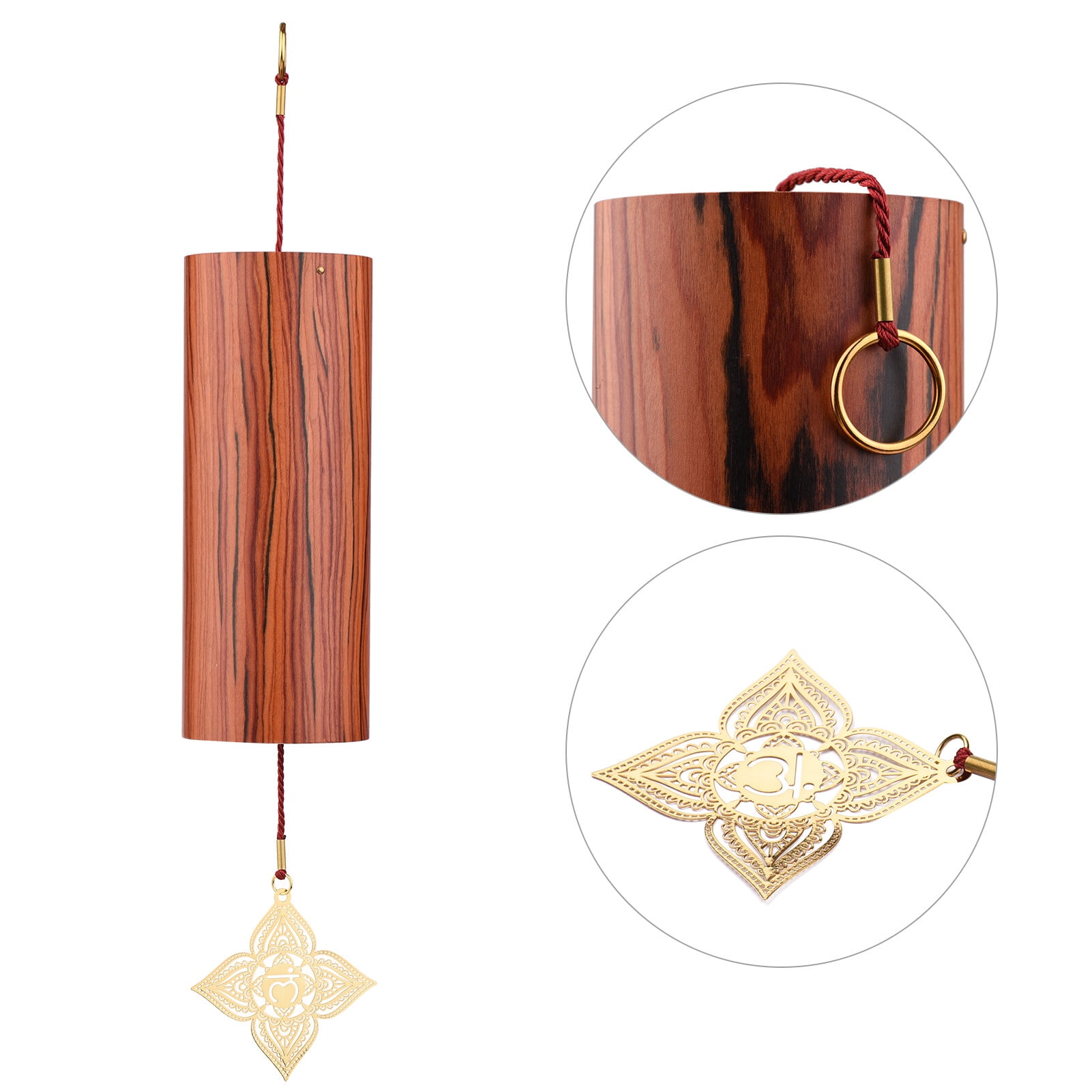 Chakra Chimes Natural Bamboo Wind Chimes Meditation Chord Windchime Windbell for Outdoor Garden Patio Home Decoration Zen Meditation Relaxation