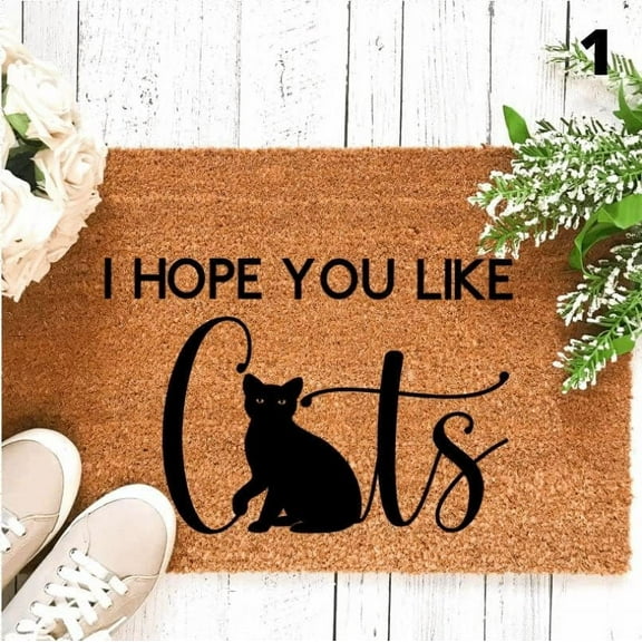 Door Mat Outdoors I Hope You Like Cats Doormat Cat Doormat Cat Lover Gift Cat Welcome Mat Housewarming Gift Cat Home Decor Cat Gift Welcome Mats Non Slip Mat for Porch Home Indoor 16x24 inch