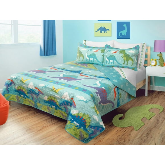 Safdie & Co. Quilt Set 3PC DQ Dino Park