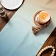 thumbnail image 3 of Burnt Orange Blue Ombre Table Runner 70 Inches, Abstract Modern Art Aesthetics Bed Runner Dresser Scarves Tabletop for Indoor Outdoor Parties/Ceremony/Banquet, 13" x 70", 3 of 9