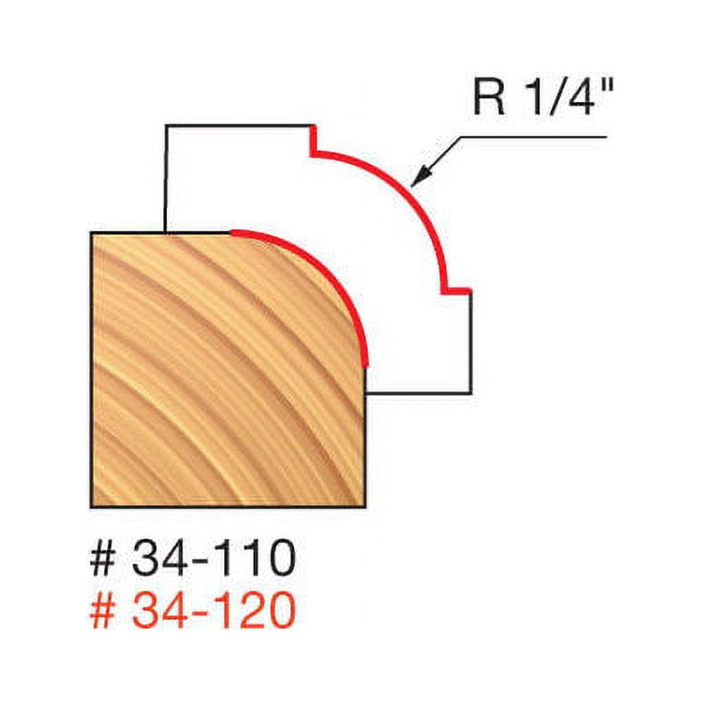Freud 1-1/8 in. Dia. x 1/4 in. x 2-3/16 in. L Carbide Rounding Over Router Bit