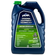 PEAK OET Antifreeze + Coolant 50/50 Prediluted for Asian Vehicles - Green, 1 Gallon