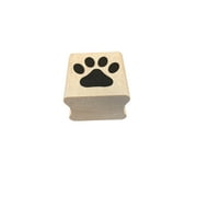 Paw Print Rubber Stamp on Wood Block for Stamping Crafting Scrapbooking 1 inch