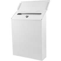 ELAYARD Outdoor White Iron Mailbox Vintage Wall Mount Post Box with Lock