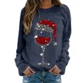 thumbnail image 1 of Kcodviy Sweat-Shirt pour Femmes Joyeux Noël Chemises Femmes Chandails à Capuchon Imprimé de Noël Col Rond Robes Coupe Automne Chandail Tops Adapté 4X Chandail en Molleton Manches Longues Chemises d'Entraînement Blouse Ample, 1 of 4