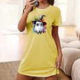 thumbnail image 2 of Xfvqtps Womens Nightgown Cool Chest Print Ghost Cropped Short Sleeve Crewneck Solid Color Fashion Comfortable Pajamas Yellow, 2 of 6