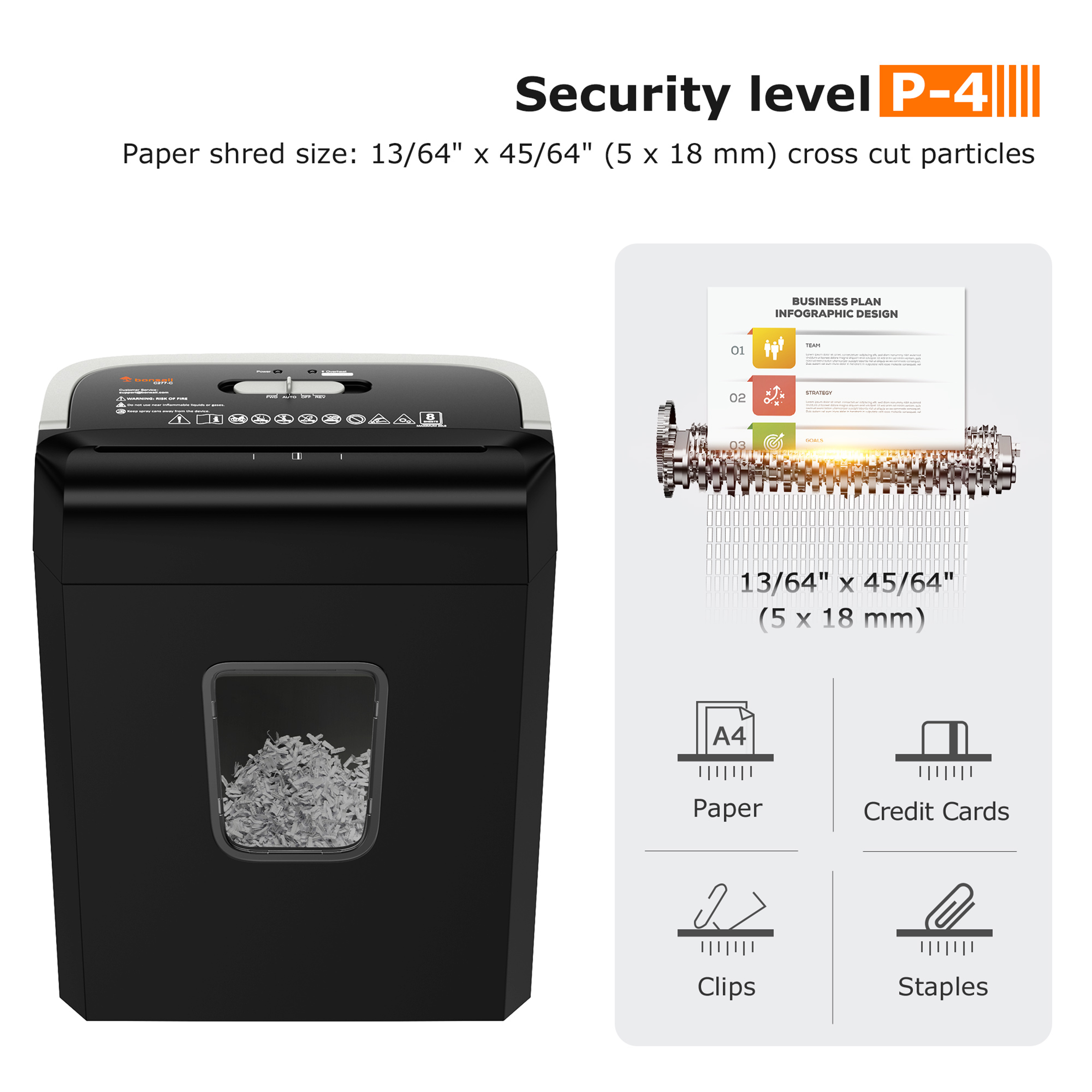 Bonsaii C277-C 8-Sheet Cross-Cut Paper Shredder photo 6