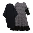 thumbnail image 5 of Girls Muslim Abaya Dress Long Sleeve Floral Prayer Dress with Hijab Long Sleeve Kaftan Dress Size 0-10 Years, 5 of 8