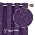 thumbnail image 2 of Deconovo Blackout Curtains Grommet Thermal Insulated Room Darkening Curtain for Bedroom, Wave Line and Dots (2 Panels, 52" x 54", Purple Grape), 2 of 9