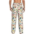 thumbnail image 2 of Bixox Men's Butterfly Flowers Patterned Pajama Pants with Pockets Lounge Clothes for Home, 2 of 5