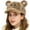 Coffee, variant on Women Girls Winter Faux Fur Newsboy Hat with Cute Animal Ear Adjustable Fluffy Cabbie Cap French Style Painter Beret