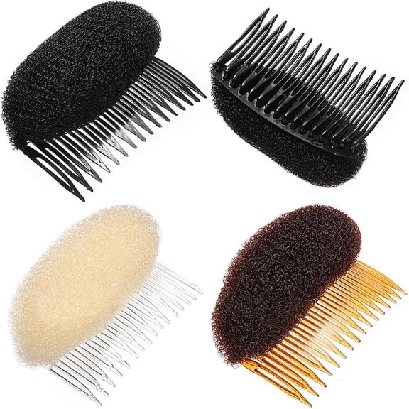 Walbest Women Lady Girls Soft Sponge Foam Hair Base Inserts Bump Up Hair Pad Stick Bun Maker Hair Styling Clip Hair Comb Braid Tool Hair Styling Accessories