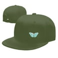 thumbnail image 4 of DouZhe Flat Brim Cap Snapback Hat, Vintage Butterfly Animal Insect Prints Adjustable Green Adult Baseball Cap, 4 of 6