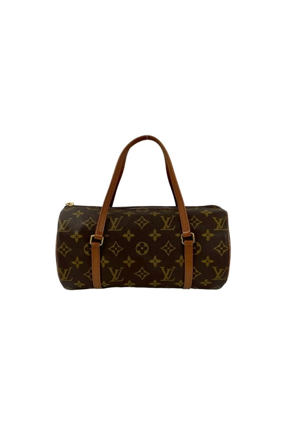 Pre-Owned LOUIS VUITTON Papillon 26 Monogram Leather Handbag, Drum Bag, Boston Brown 61184