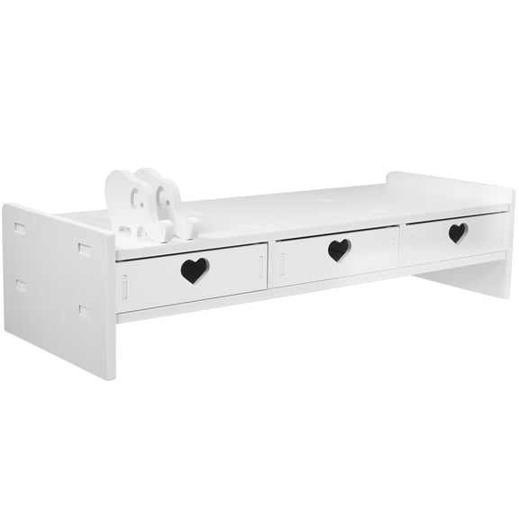 Desktop Monitor Riser Stand with Drawers Monitor Stand Riser Desk Organizer Office Table Computer Keyboard Under Storage Rack