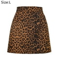 thumbnail image 2 of Women's Leopard Print High Waist Zipper Mini A-Line Short Skirt, 2 of 5