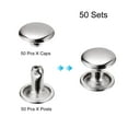 thumbnail image 3 of 50 Sets Leather Rivets 9mm Double Cap Rivets 8mm Height Metal Studs Rivet, Silver Tone, 3 of 6