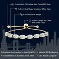 thumbnail image 2 of Gem Stone King 18K Yellow Gold Plated Silver Simulated White Opal Tennis Bracelet for Women (8.00 Cttw, Gemstone October Birthstone, Oval Cabochon 7X5MM, Fully Adjustable up to 9 inch), 2 of 6