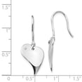 thumbnail image 3 of Solid 925 Sterling Silver .01ct. Diamond Heart Earrings - 31mm x 13mm, 3 of 5