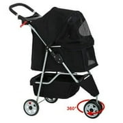 Bestpet Pet Stroller, 3 Wheels, Travel Folding Carrier T13