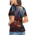 thumbnail image 3 of Vsdgher Forest Koala Women Shirts V Neck Short Sleeve Tops T-Shirt Basic Tees, S to 3XLLarge, 3 of 5