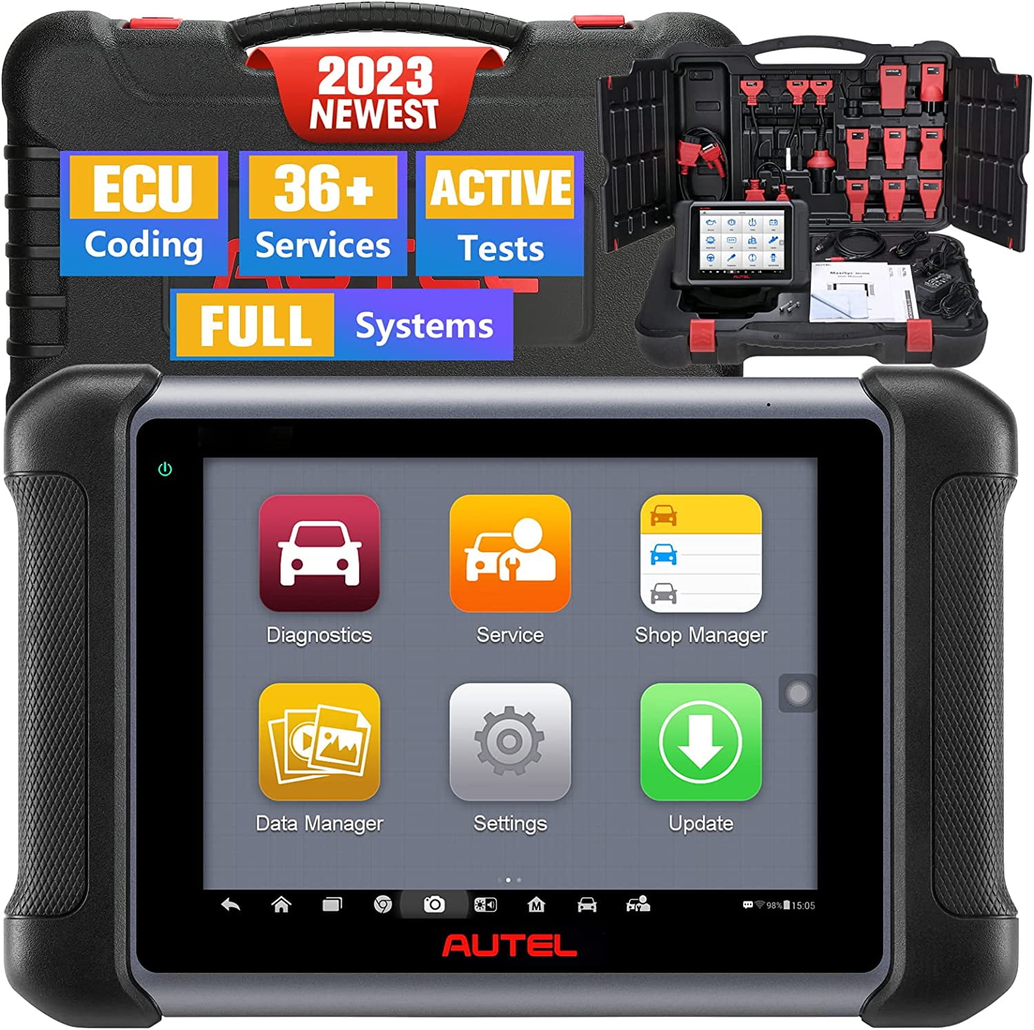 Autel Scanner Maxisys MS906 Car Diagnostic Scan Tool with ECU Coding, Key  Coding,31+ Service, FCA Autoauth Updated of MaxiPRO MP808BT Pro, MP808K 
