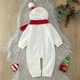 thumbnail image 4 of Disfraz de muñeco de nieve navideño para bebé niño, mono de muñeco de nieve con capucha y bufanda, conjunto de felpa polar de invierno para niña, disfraz divertido de fiesta de muñeco de nieve para, 4 of 7