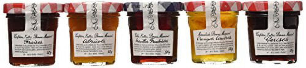 Bonne Maman Assorted Mini Jams - Strawberry, Apricot, Raspberry, Orange Marmalade, Cherry - 8.82 ounces total