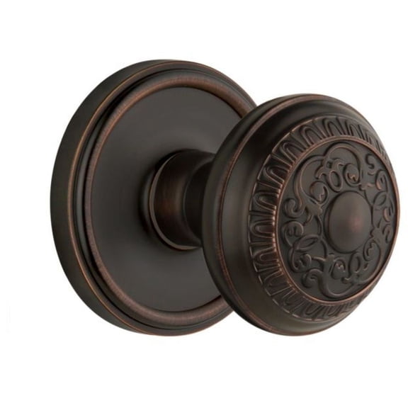 Grandeur Geowin_Psg_238 Georgetown Solid Brass Rose Passage Knob Set - Bronze