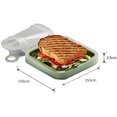 thumbnail image 3 of Sandwich Container Reusable Sandwich to-Go Container Silicone Microwave Bento Lunch Box Microwave and Dishwasher Safe， Green, 3 of 7